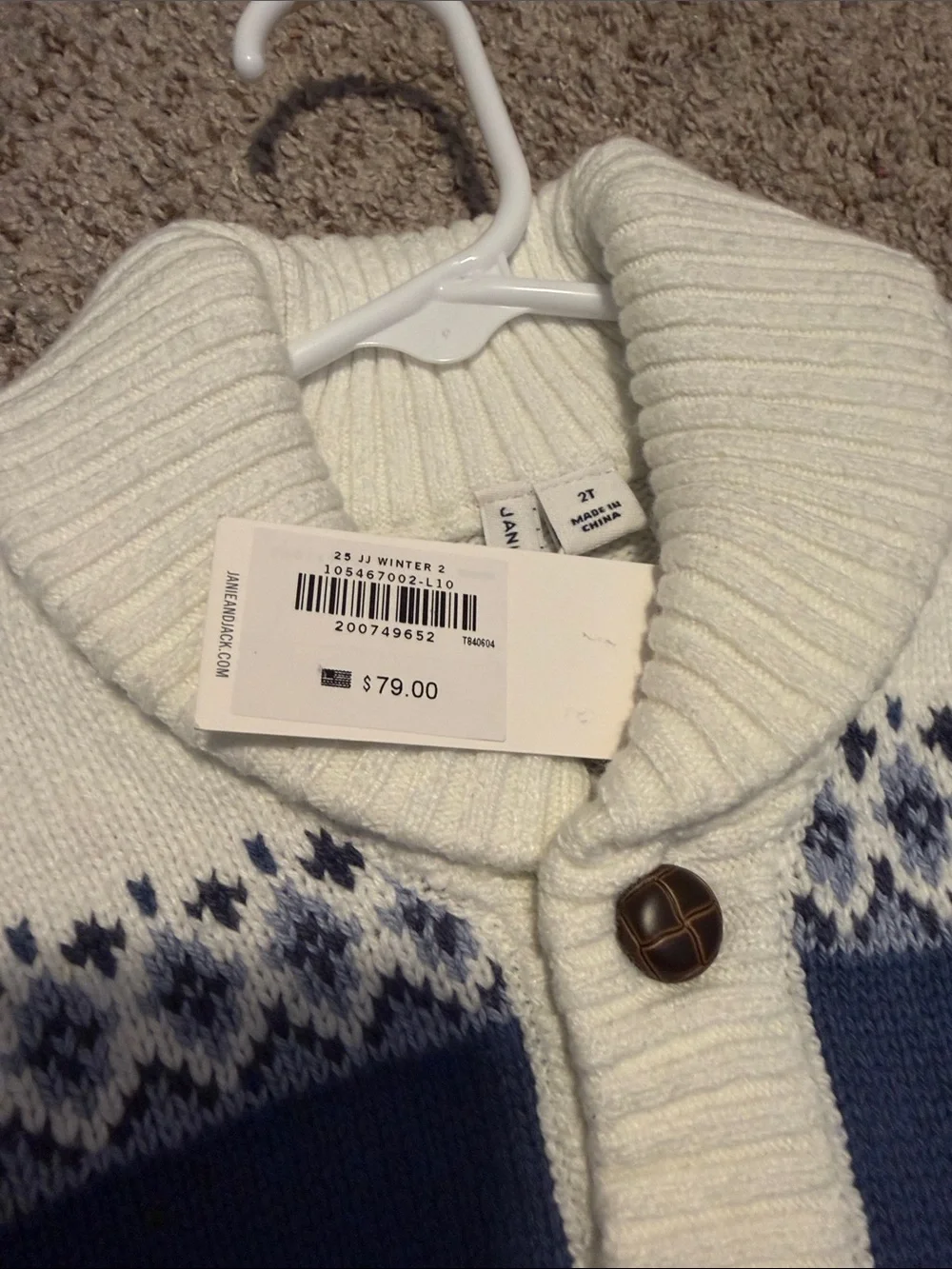Janie and Jack knitted button